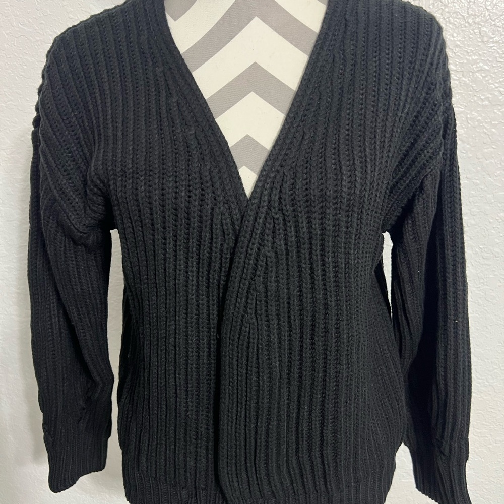NWT - Code X Mode Women's Black Solid Open Front Dolman Cardigan, Size L